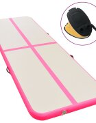 vidaXL Nafukovací cvičební podložka s pumpou 500x100x10 cm PVC růžová