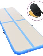 vidaXL Nafukovací cvičební podložka s pumpou 600x100x10 cm PVC modrá