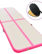 vidaXL Nafukovací cvičební podložka s pumpou 800x100x10 cm PVC růžová