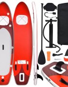 vidaXL Nafukovací SUP paddleboard a příslušenství červený 300x76x10cm