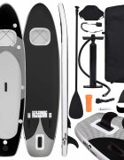 vidaXL Nafukovací SUP paddleboard s příslušenstvím černý 330x76x10 cm