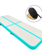 vidaXL Nafukovací žíněnka s pumpou 600 x 100 x 20 cm PVC zelená