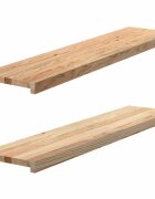 vidaXL Nášlapy na schody 2 ks neošetřené 110x25x2 cm masivní dub