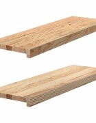 vidaXL Nášlapy na schody 2 ks neošetřené 80x25x2 cm masivní dub