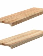 vidaXL Nášlapy na schody 2 ks neošetřené 90x30x2 cm masivní dub