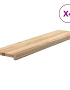 vidaXL Nášlapy na schody 4 ks neošetřené 110x25x2 cm masivní dub