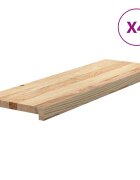 vidaXL Nášlapy na schody 4 ks neošetřené 80x25x2 cm masivní dub