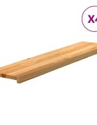 vidaXL Nášlapy na schody 4 ks světle hnědé 120x25x2 cm masivní dub