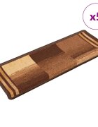 vidaXL Nášlapy na schody samolepicí 5 ks 65x21x4 cm hnědé