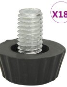 vidaXL Nastavitelné nábytkové nohy M8 18 ks černé