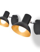 vidaXL Nástěnná lampa 2 ks na 2 žárovky E27 černo-zlatá
