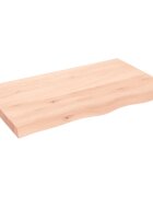 vidaXL Nástěnná police 100x60x(2-6) cm neošetřené masivní dubové dřevo