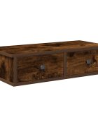 vidaXL Nástěnná police se zásuvkami kouřový dub 60x28x15 cm kompozit