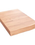 vidaXL Nástěnná police světle hnědá 40x60x(2-6)cm ošetřený masivní dub