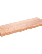vidaXL Nástěnná police světle hnědá 80x30x(2-4)cm ošetřený masivní dub