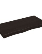 vidaXL Nástěnná police tmavě hnědá 100x50x(2-6)cm ošetřený masivní dub