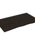 vidaXL Nástěnná police tmavě hnědá 100x60x(2-4)cm ošetřený masivní dub
