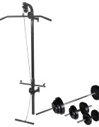vidaXL Nástěnná posilovací věž se sadou činek 305 kg