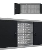 vidaXL Nástěnná skříň na nářadí industriální styl kov šedo-černá