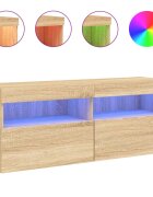 vidaXL Nástěnná TV skříňka s LED osvětlením dub sonoma 100x30x40 cm