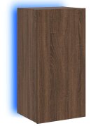 vidaXL Nástěnná TV skříňka s LED osvětlením hnědý dub 405x35x80 cm