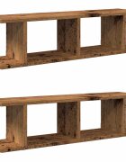 vidaXL Nástěnné police 2 ks old wood 75 x 18 x 20 cm kompozitní dřevo