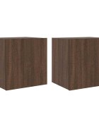 vidaXL Nástěnné TV skříňky s LED 2 ks hnědý dub 405 x 35 x 40 cm