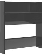 vidaXL Nástěnný botník šedý vysoký lesk 60x18x60 cm kompozitní dřevo