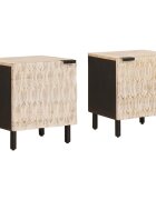 vidaXL Noční skříňka 2 ks Bílá 40 x 33 x 46 cm Masivní mangové dřevo