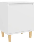 vidaXL Noční stolek s masivními dřevěnými nohami bílý 40 x 30 x 50 cm