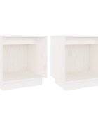vidaXL Noční stolky 2 ks bílé 40 x 30 x 40 cm masivní borové dřevo