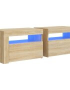 vidaXL Noční stolky 2 ks s LED osvětlením dub sonoma 60 x 35 x 40 cm