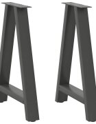 vidaXL Nohy k jídelnímu stolu ve tvaru A 2 ks antracitové 60 x (72-73) cm ocel