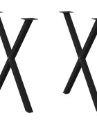 vidaXL Nohy k jídelnímu stolu ve tvaru X 2 ks černé 80 x (72-73) cm ocel