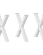 vidaXL Nohy k jídelnímu stolu ve tvaru X 3 ks bílé 80 x (72-73) cm ocel