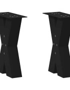 vidaXL Nohy konferenčního stolku ve tvaru X 2 ks černé 38 x (42-43) cm ocel
