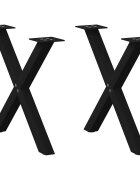 vidaXL Nohy konferenčního stolku ve tvaru X 2 ks černé 50 x (42-43) cm ocel