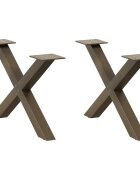 vidaXL Nohy konferenčního stolku ve tvaru X 2 ks přírodní ocel 50 x (30-31) cm ocel