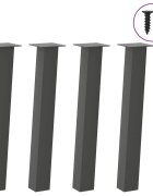 vidaXL Nohy konzolového stolku 4 ks antracitové 72 cm ocelové