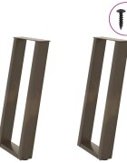 vidaXL Nohy konzolového stolku ve tvaru U 2 ks přírodní ocel 38 x (72-73) cm ocel