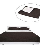 vidaXL Oboustranný prošívaný přehoz na postel 230x260 cm hnědo-krémový