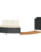 vidaXL Obruba k vířivce černá polyratan a masivní akáciové dřevo