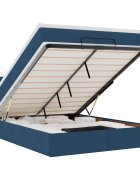 vidaXL Osmanská postel s matrací & LED modrá 140x190 cm látka