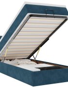 vidaXL Osmanská postel s matrací & LED tmavě modrá 80x200cm samet