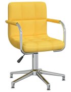 vidaXL Otočná kancelářská židle hořčicově žlutá textil