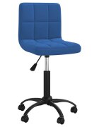 vidaXL Otočná kancelářská židle modrá samet