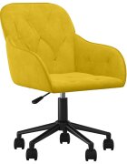 vidaXL Otočná kancelářská židle žlutá samet