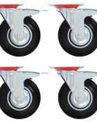 vidaXL Otočná kolečka s dvojitou brzdou 4 ks 125 mm