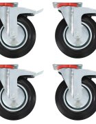 vidaXL Otočná kolečka s dvojitou brzdou 4 ks 200 mm