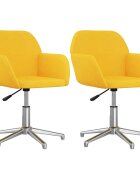 vidaXL Otočné jídelní židle 2 ks hořčicově žluté textil